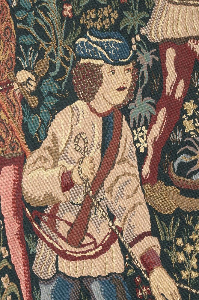 C Charlotte Home Furnishings Inc Unicorn Hunt with Border Belgian Tapestry Wall Hanging | Viscose Cotton and Polyester Blend Wall Art | 68 in. x 54 in | Home Decor Accents