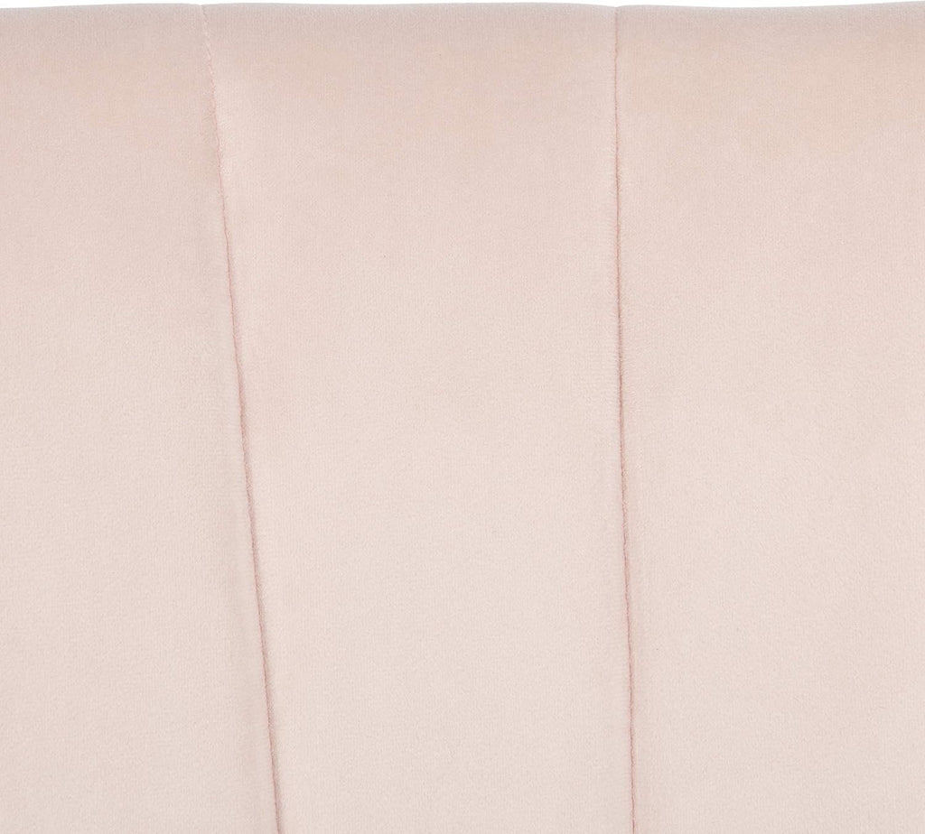 Safavieh Home June Retro Glam Blush Pink Velvet and Natural Accent Chair