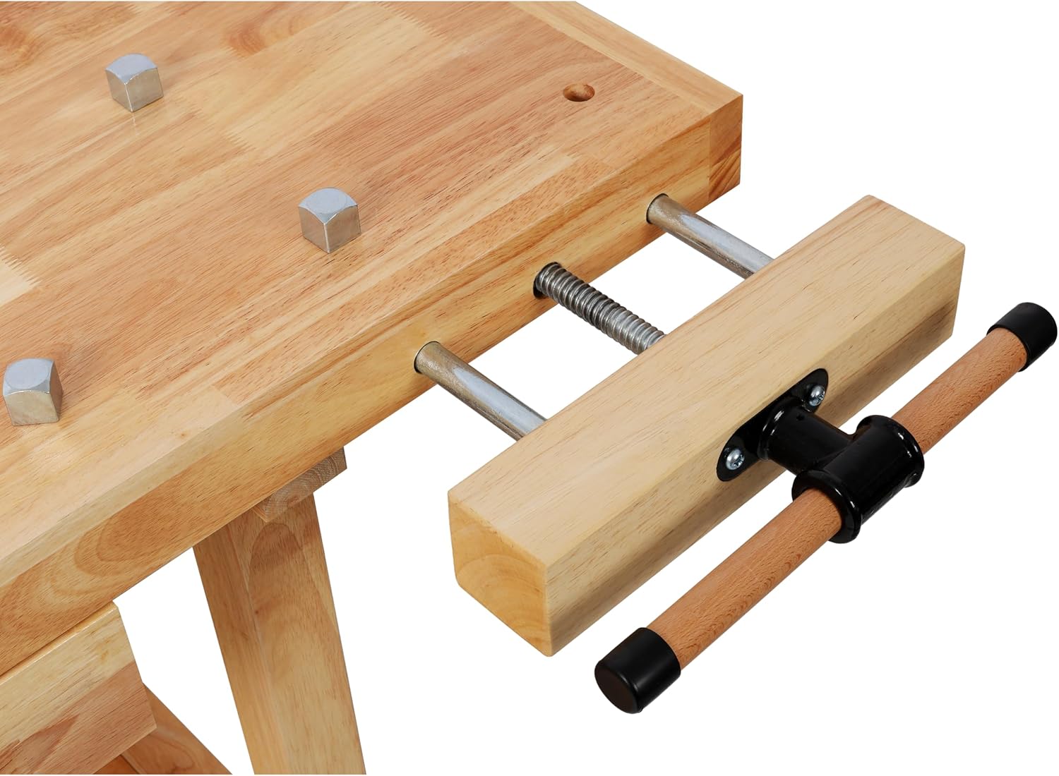 Montary 48' Wood Workbench, Heavy Duty Woodworking Bench with Adjustable Handle, 330Lbs Load Capacity Woodworking Table Work Bench with Drawer & Shelf for Garage, Workshop, Home Storage