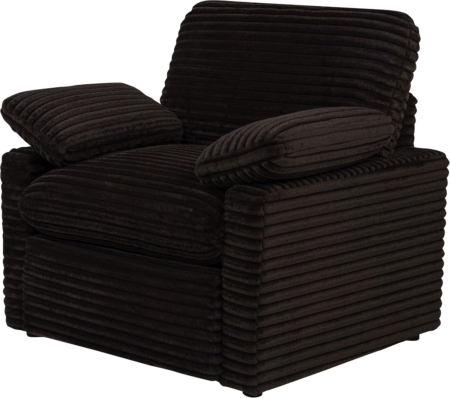 Coaster Home Furnishings - Collins - Wood and Fabric - Power Recliner with Horizontal Tufted Detail, Padded Arms, and Reversible Cushions - Living Room - Chocolate Brown - 610353P