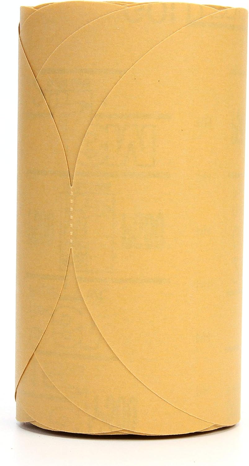 3M Stikit Gold Paper Disc Roll, 216U, 01432, 6 in, P500 Grade, 175 Discs Per Roll, Automotive Abrasive Disc