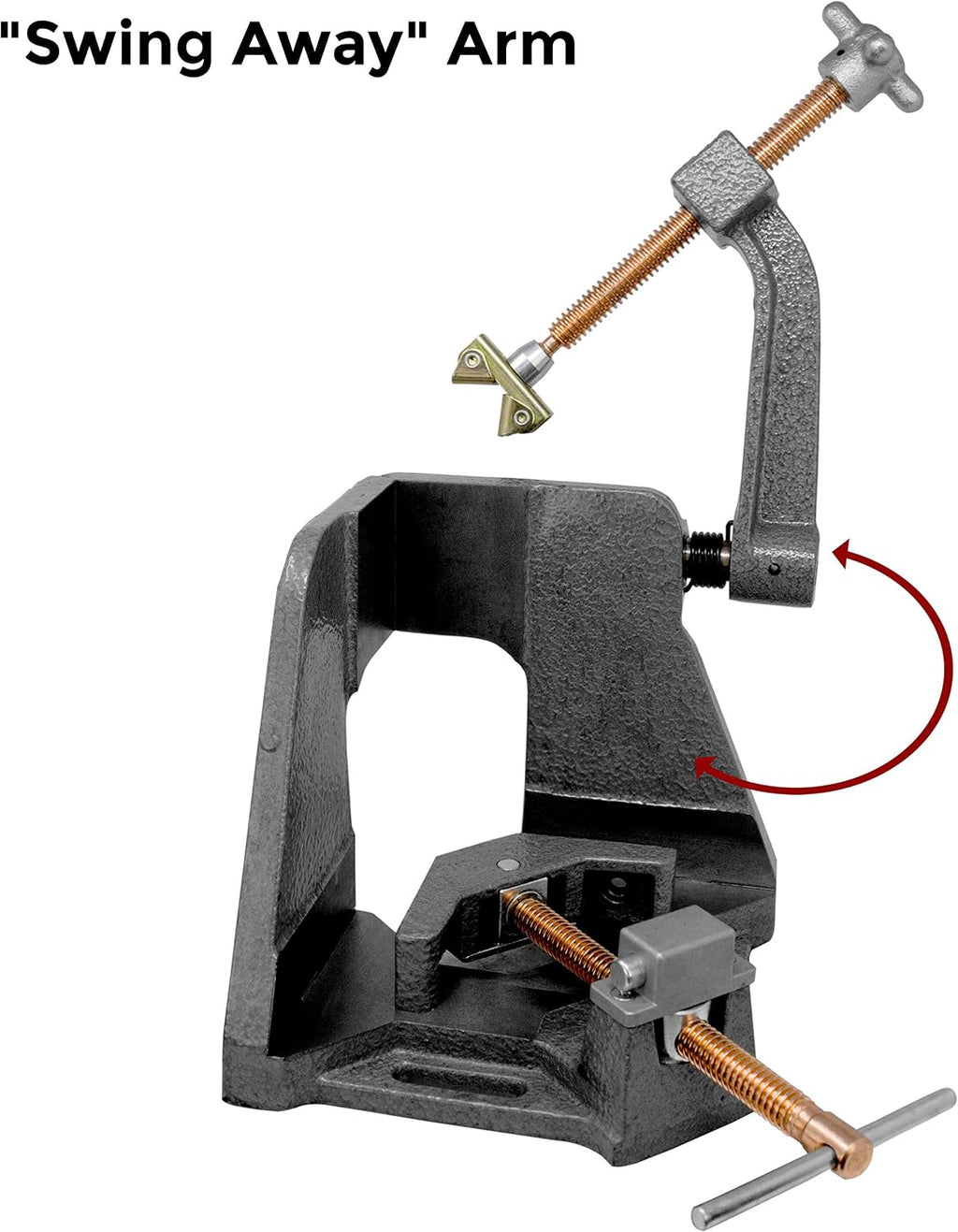 3-Axis Fixture Vise with Quick Acting Screw, Two Stand-Offs, Swing Away Arm with 3.75-Inch Miter Joint, 2.45-Inch T-Clearance - WAC35-SW, Strong Hand