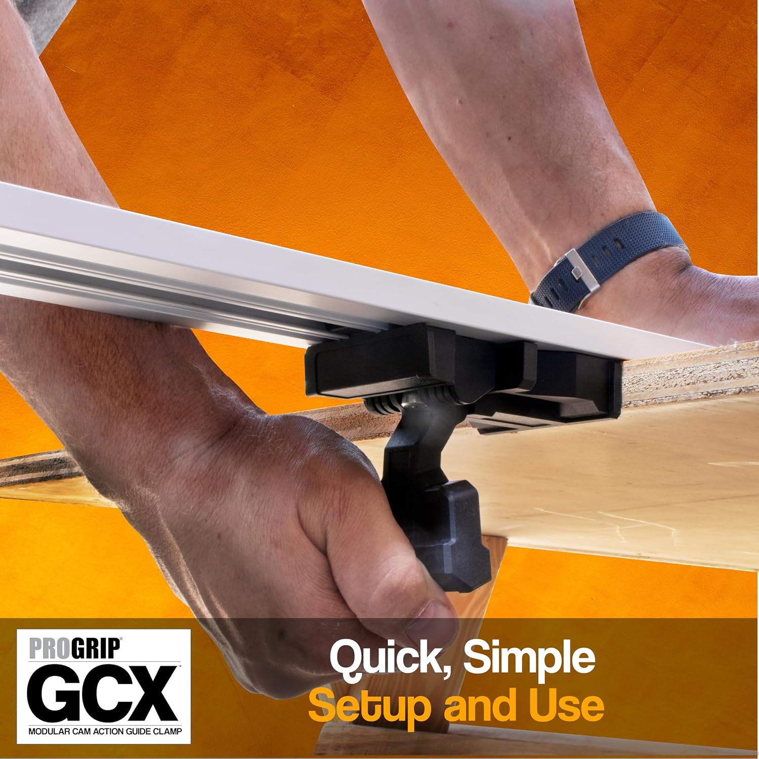 ProGrip GCX Edge Clamp Guide 3 Pack – Modular Extendable Track for Circular Saws, Routers & Jigsaws –Aluminum Cutting Guide with Locking Handle –Includes 24, 36 and 50 Inch Clamps