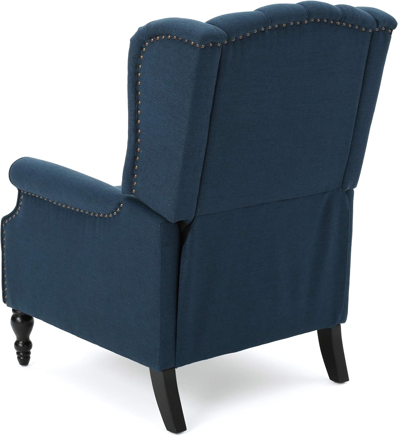 Christopher Knight Home Earlean Fabric Recliner (Set of 2), Navy Blue, Dark Brown