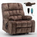 Oversized Power Recliner Chair for Big and Tall 400 LBS, 25.5' Extra Wide Electric Lift Chair with Heat and Massage, Dual Motor 180° Lay Flat Recliner Living Room Sofa, Velvet Big Lift Recliner