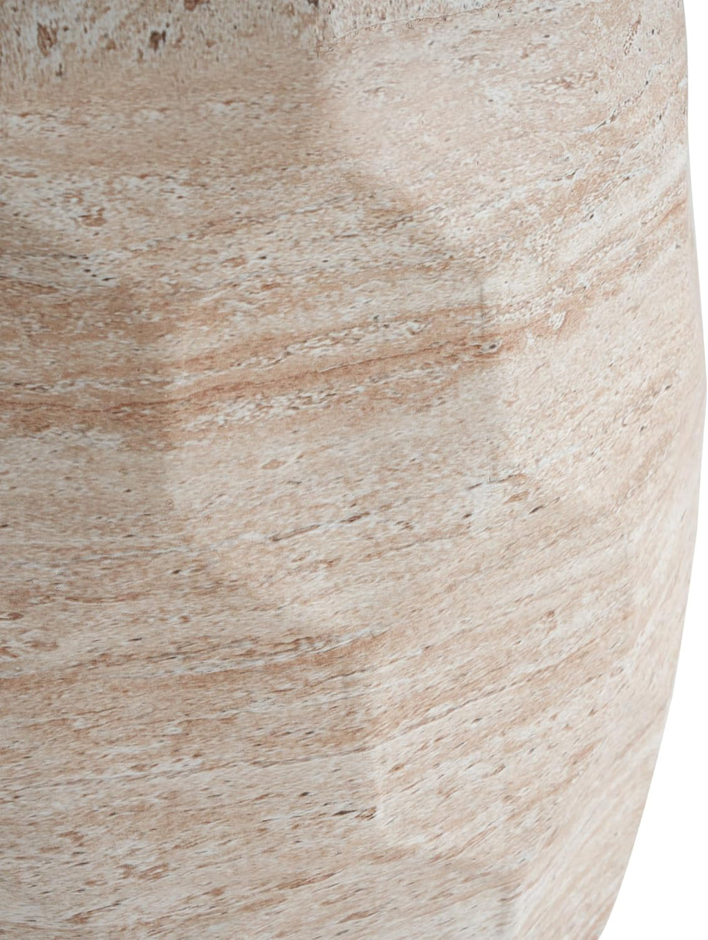 Christopher Knight Home Jaym 18.25' H Indoor Outdoor Accent Side Table, Patio Decorative End Table, Polygon Lightweight Concrete Garden Stool for Patio Balcony & Garden Decor, Travertine