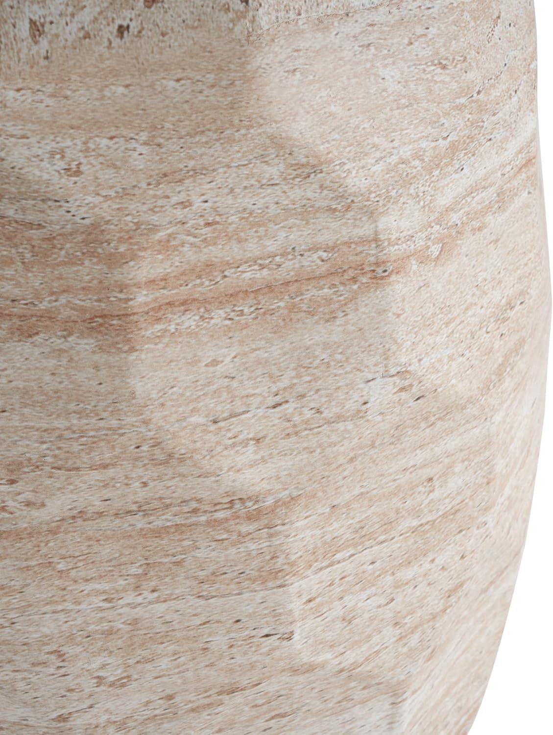 Christopher Knight Home Jaym 18.25' H Indoor Outdoor Accent Side Table, Patio Decorative End Table, Polygon Lightweight Concrete Garden Stool for Patio Balcony & Garden Decor, Travertine