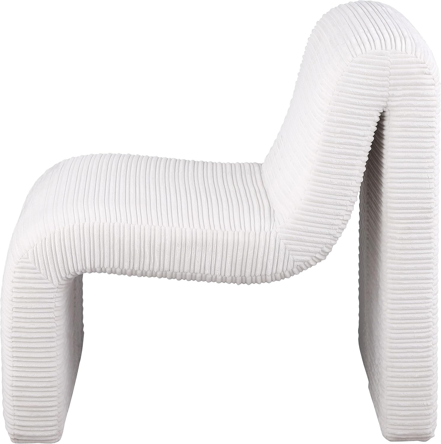 Coaster Home Furnishings - Drayton - Wood and Metal - Upholstered Armless Accent Chair with Sinuous Curves, Ribbed Detailing and Foam Padding - Living Room - Ivory - 907525