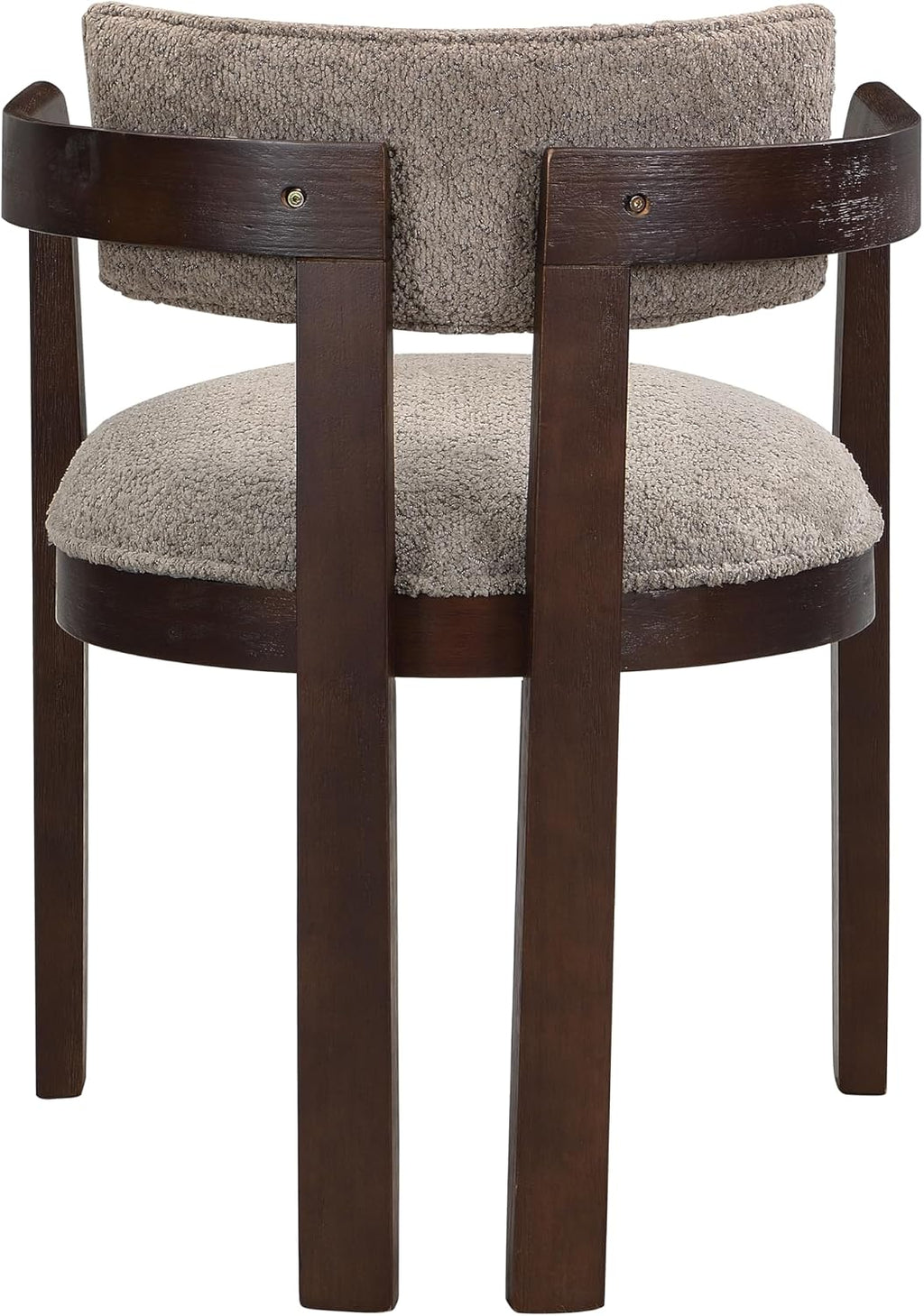 Christopher Knight Home Falcon Boucle Fabric Upholstered Dining Chairs Set of 2, Modern Wooden Dining Armchair, Curved Backrest Kitchen Side Chair,Living Room Accent Chair Extra Seat, Espresso