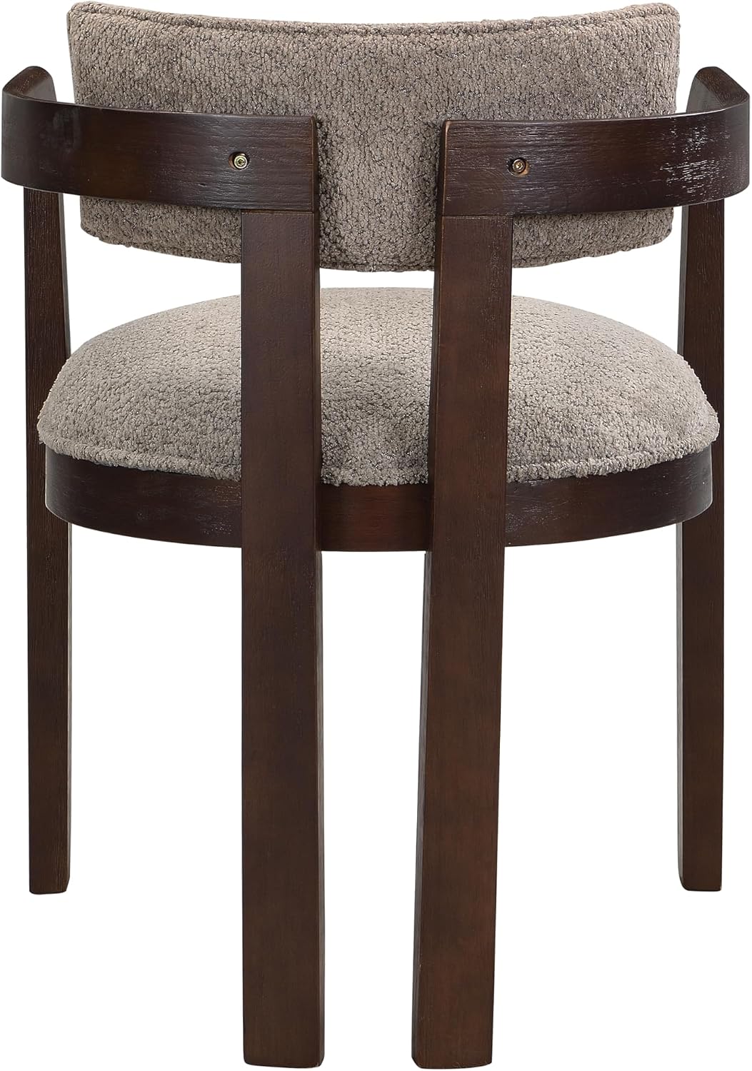 Christopher Knight Home Falcon Boucle Fabric Upholstered Dining Chairs Set of 2, Modern Wooden Dining Armchair, Curved Backrest Kitchen Side Chair,Living Room Accent Chair Extra Seat, Espresso