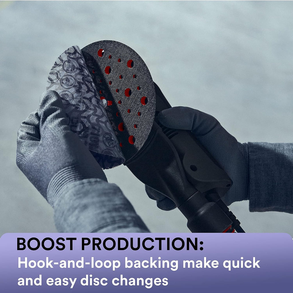 3M XtractNet Disc 710W, 5 in, 12 Piece Multi-Pack Hook and Loop Sanding Discs, 80+, 120+, 180+, 220+, 240+, 320+, Virtually Dust-Free, Assorted Grades, 88518, Case of 20,Purple