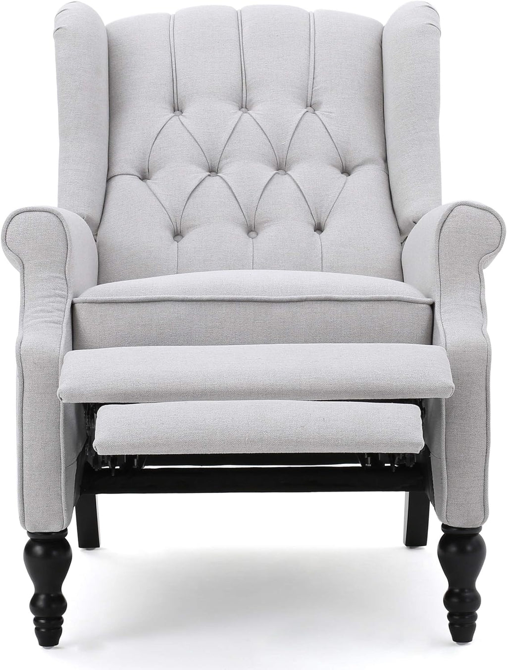 Christopher Knight Home Earlean Fabric Recliner (Set of 2), Light Gray, Dark Brown