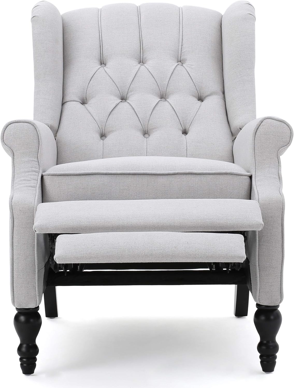 Christopher Knight Home Earlean Fabric Recliner (Set of 2), Light Gray, Dark Brown