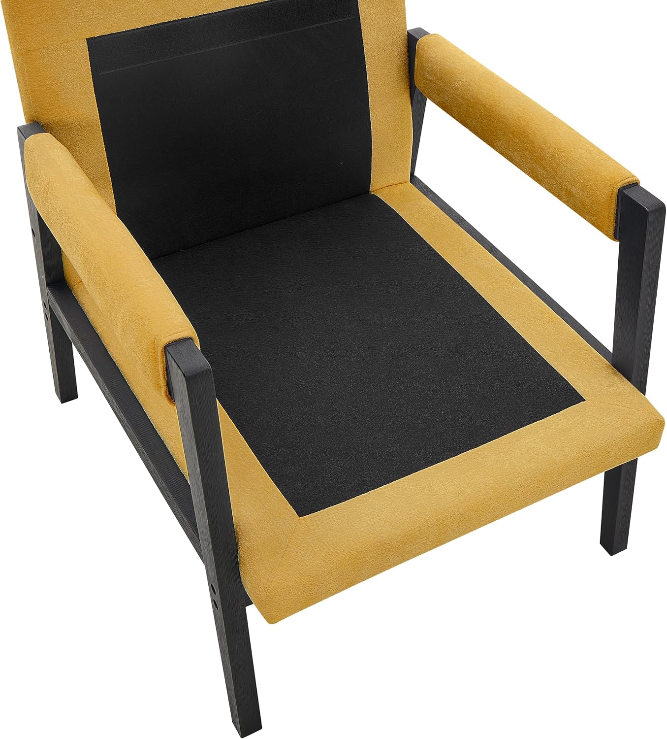 Roundhill Furniture Kelly Mid-Century Modern Chenille Upholstered Accent Armchair, Yellow
