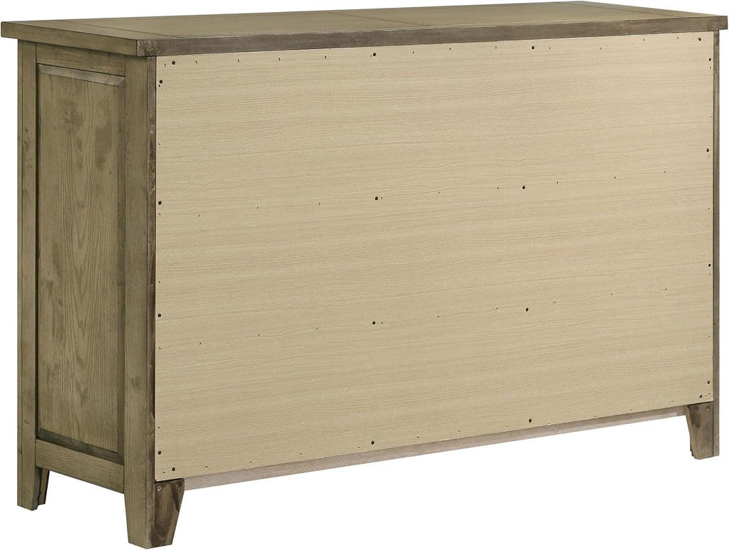 Coaster Home Furnishings - Hazlewood - Wood - 6-Drawer Dresser with Rustic Style, Antique Nickel Pulls and Oak Grain Texture - Bedroom - Vineyard Oak - 207533