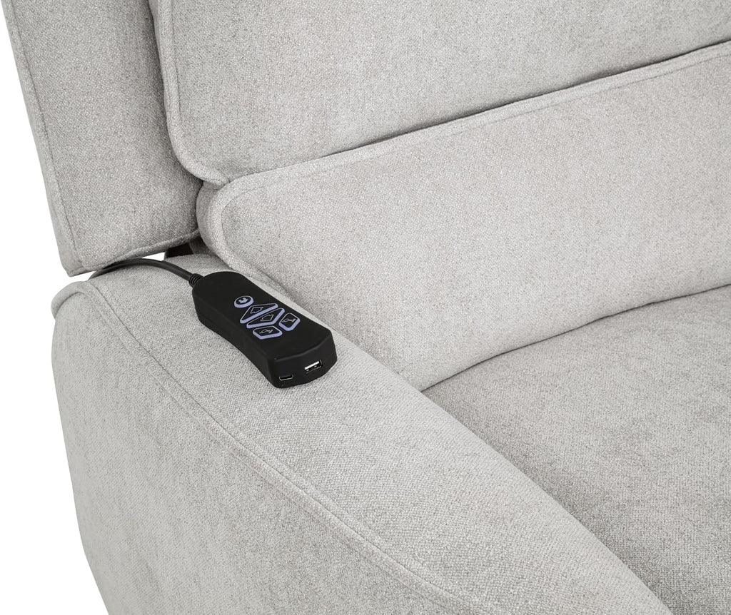 Coaster Home Furnishings - Sylmar - Dual Power Lift Recliner Chair with Adjustable Headrest, Wired Remote, Two USB Ports and Chenille Upholstery - Living Room - Dove Grey - 610524PP