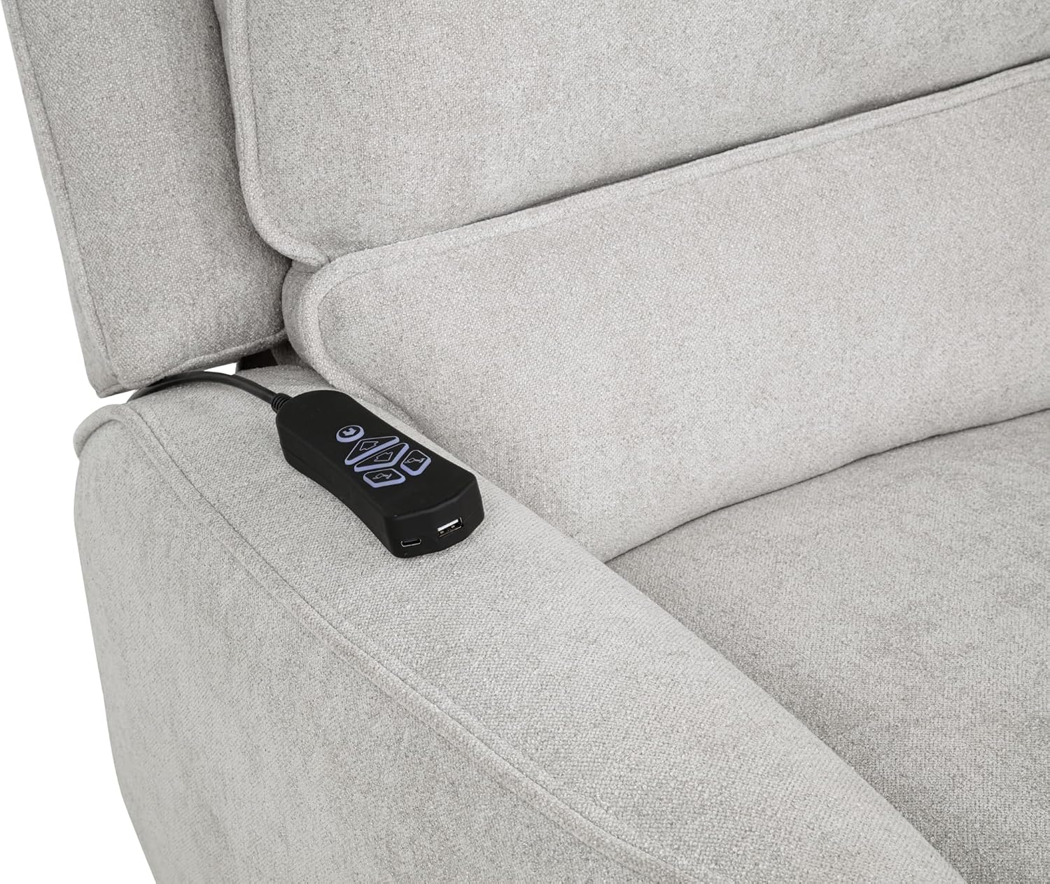 Coaster Home Furnishings - Sylmar - Dual Power Lift Recliner Chair with Adjustable Headrest, Wired Remote, Two USB Ports and Chenille Upholstery - Living Room - Dove Grey - 610524PP