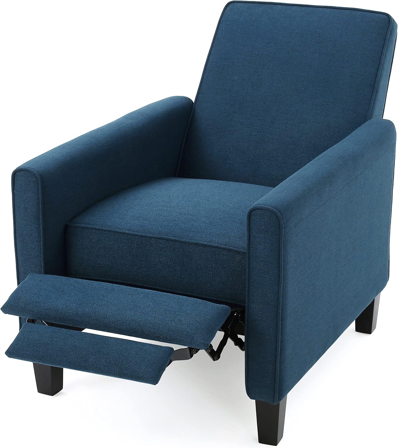 Christopher Knight Home Emmie Fabric Recliner (Set of 2), Navy Blue, Dark Brown