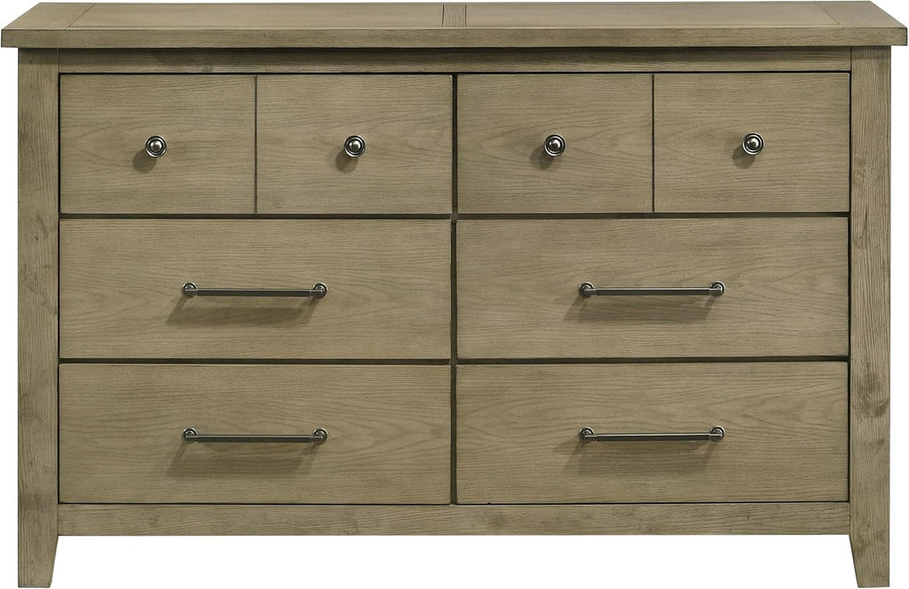 Coaster Home Furnishings - Hazlewood - Wood - 6-Drawer Dresser with Rustic Style, Antique Nickel Pulls and Oak Grain Texture - Bedroom - Vineyard Oak - 207533