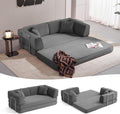 LINSY HOME Sofa Bed Couch - Convertible Boneless Couch Bed with 2 Pillow (Grey) | Folding Sofa Bed