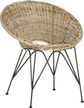 Safavieh Home Sierra Coastal Grey Wash Rattan and Dark Steel Round Accent Chair