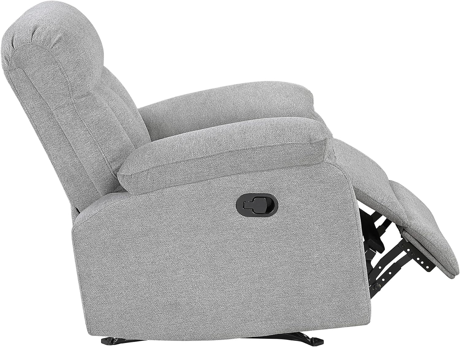 Lexicon Manual Rocker Recliner Chair for Living Room, Chenille Fabric Upholstered Rocking Reclining Chair, Home Theater Seating, Easy Assembly, Recliner, Gray