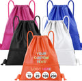 30 Pack Custom Drawstring Bags Bulk, Personalized Drawstring Backpacks with Initials Name for Sports, Draw String Back Bag for Travel Beach Dance Gymnastics Climb Trip Party Daily Use