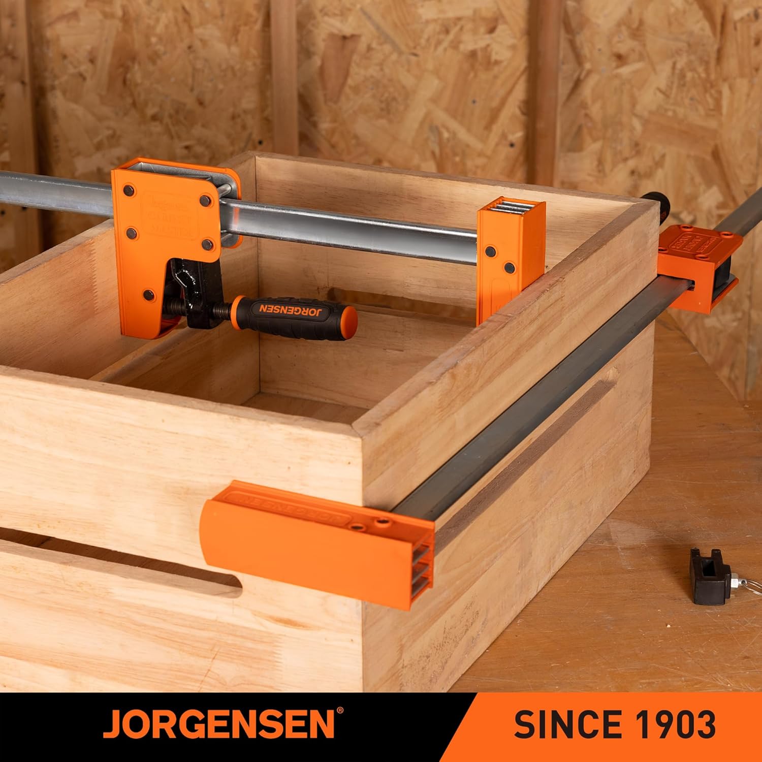 JORGENSEN 48-inch Bar Clamps, 90°Cabinet Master Parallel Jaw Bar Clamp Set, 2-pack