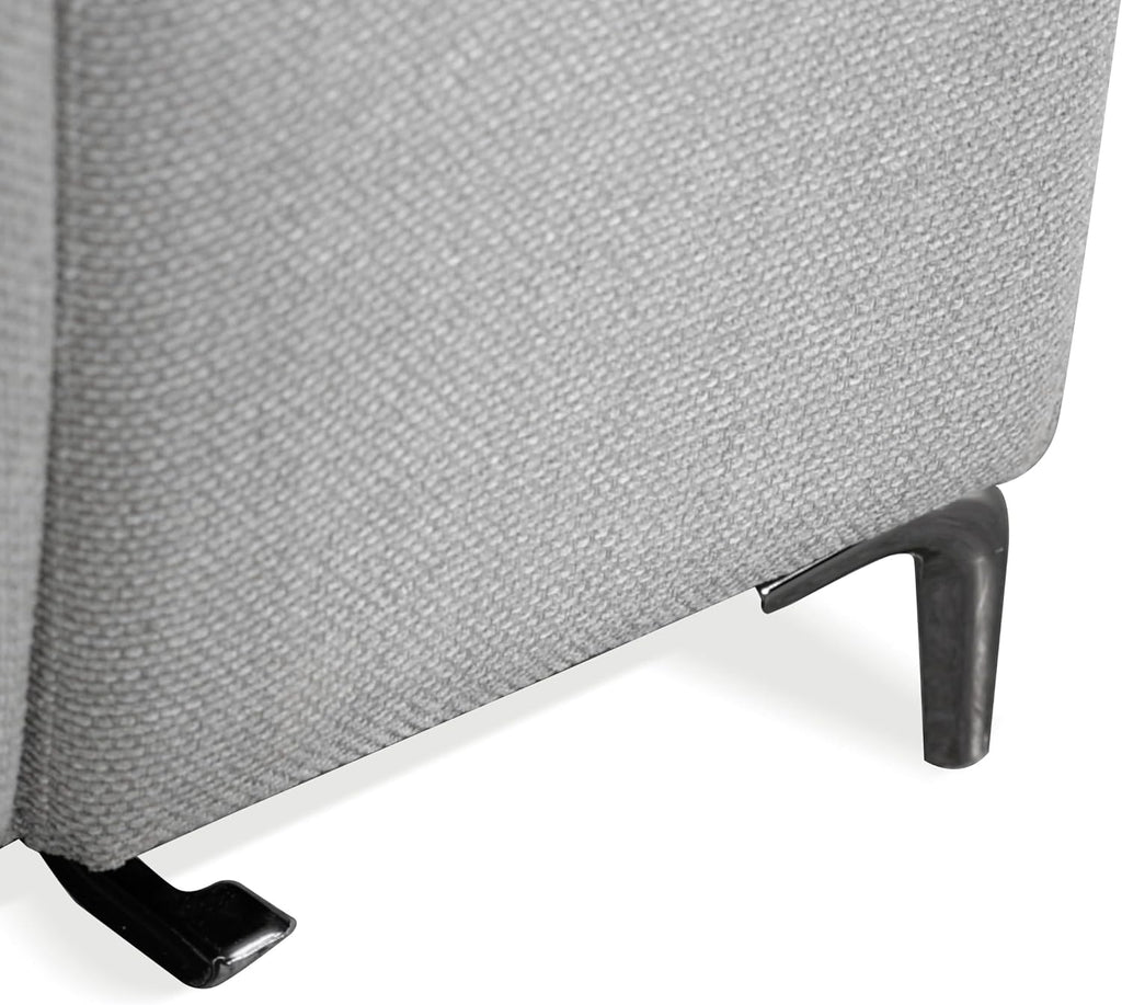 Furniture of America Kirel Modern Sectional Recliner with USB Ports, Adjustable Headrests and Swivel Armrest, Reclining Sofa, L Shape Couch for Living Room, Office, Home Theater, Playroom, Light Grey