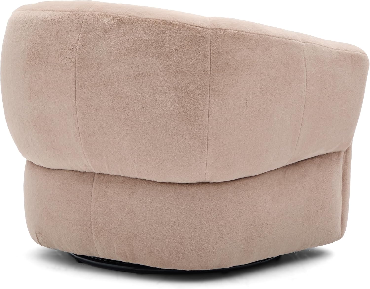 Christopher Knight Home Manie Plush Fabric 360° Swivel Accent Chair, Solid Wood Living Room Swivel Barrel Chair, Rotating Single Lounge Sofa, Comfy Reading Armchair, Beige/Camel