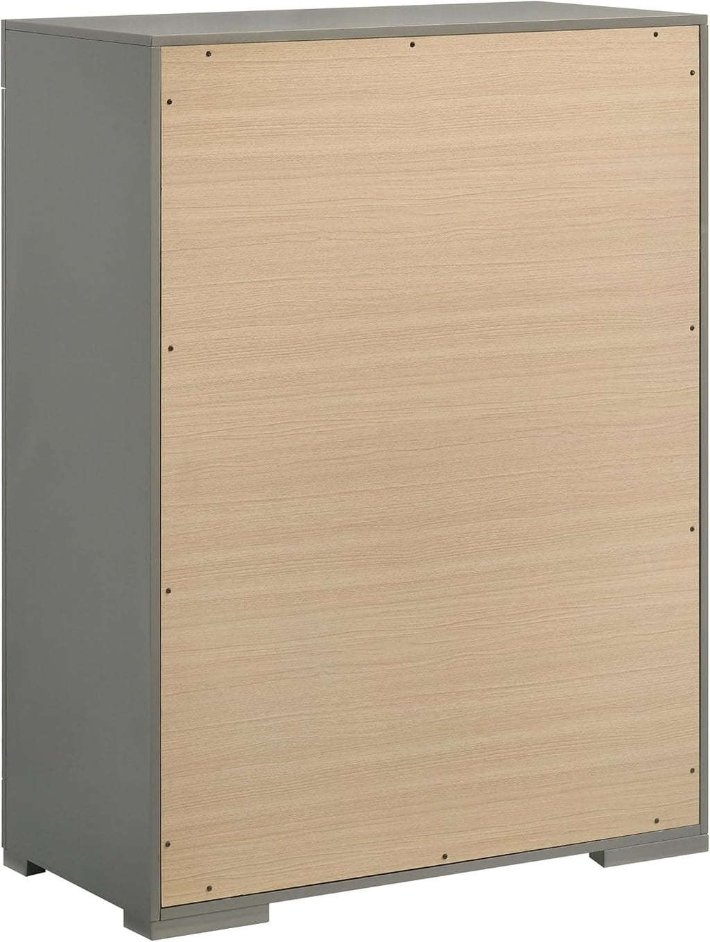 Coaster Home Furnishings - Ives - Wood - 5-Drawer Chest with 3-Dimensional Diamond Tile, Felt-Lined Top Drawer and Metal Glides - Contemporary - Bedroom - Grey High Gloss - 224975