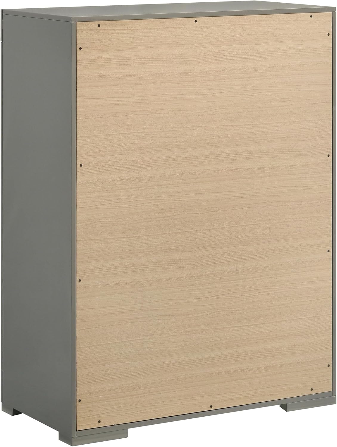 Coaster Home Furnishings - Ives - Wood - 5-Drawer Chest with 3-Dimensional Diamond Tile, Felt-Lined Top Drawer and Metal Glides - Contemporary - Bedroom - Grey High Gloss - 224975