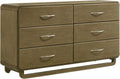Coaster Home Furnishings - Amsbury - Wood - 6-Drawer Dresser with Metal Extension Glides, Matte Nickel Hardware, Rounded Corners and Transitional Style - Bedroom - Nutmeg - 224273