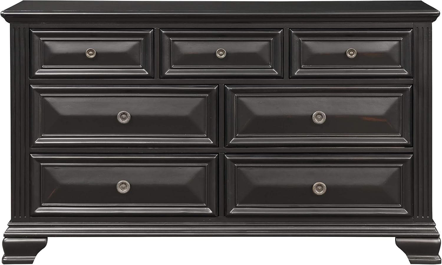 Roundhill Furniture Renova Vintage Black 7-Drawer Dresser