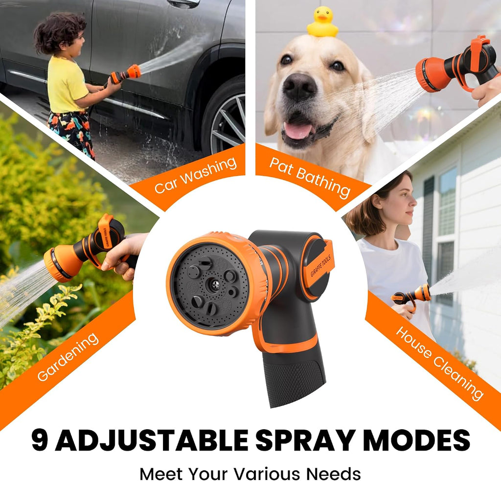 Giraffe Tools AW30 Wall Mounted 1/2' x 100 ft Garden Hose Reel, Retractable Water Hose Reel, Automatic Rewind & Lock at Any Length
