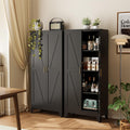 COFaR 61' Metal Pantry Cabinet in Black, Modern Storage Cabinet with Adjustable Shelves, Sturdy Metal Cupboard for Kitchen, Office, Living Room & Bathroom Organization
