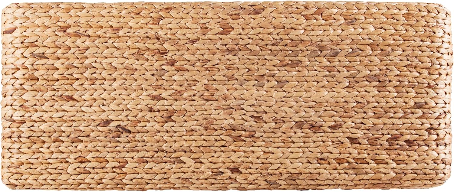 SEI Furniture Woven Coffee Table Bench, White