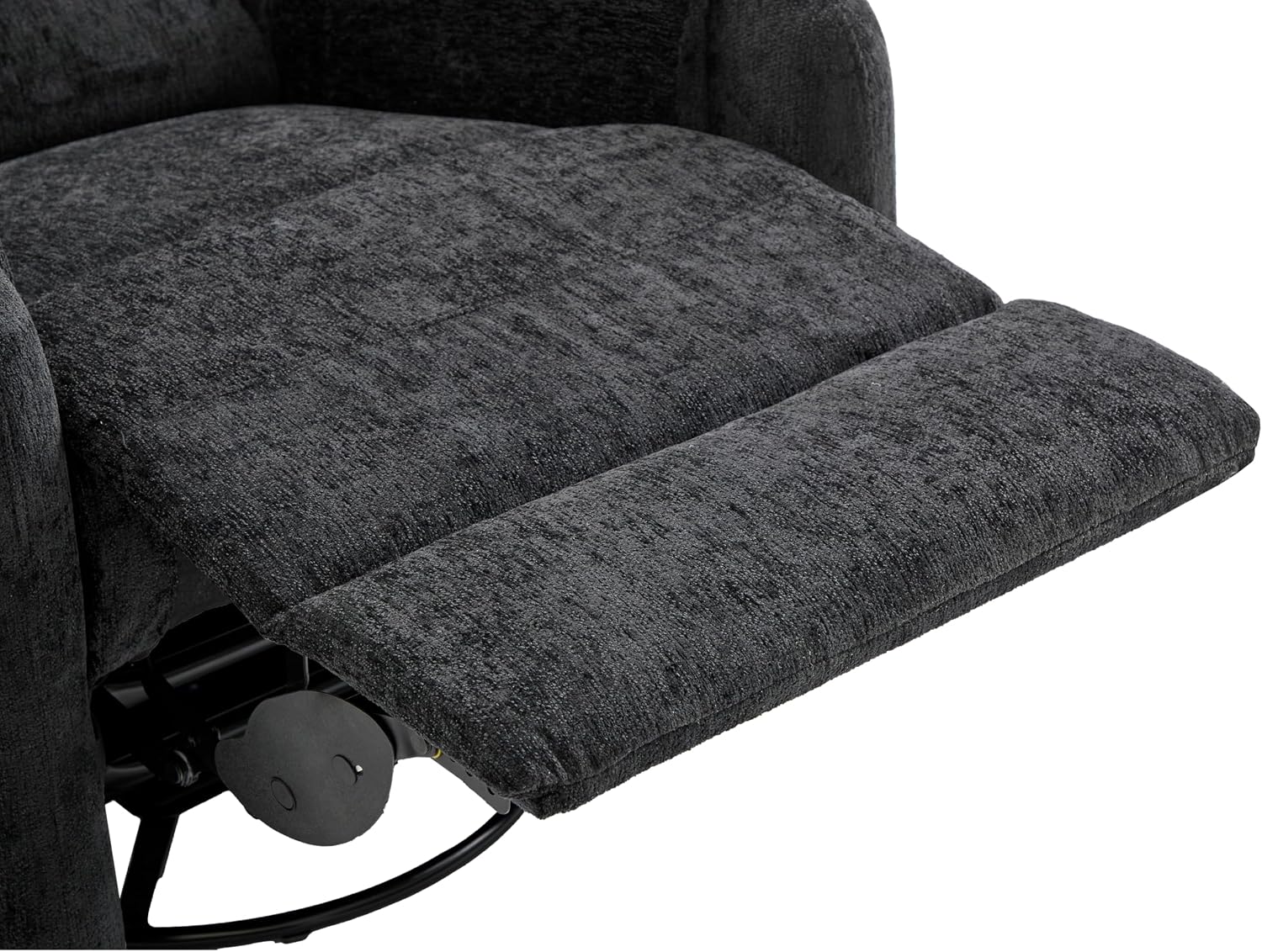 Christopher Knight Home Harper Massage Recliner Chair with 8 Modes, Chenille Upholstered Recliner Sofa, Swivel Massage Chair with a Side Storage Pocket for Living Room/Bedroom, Head Support, Black