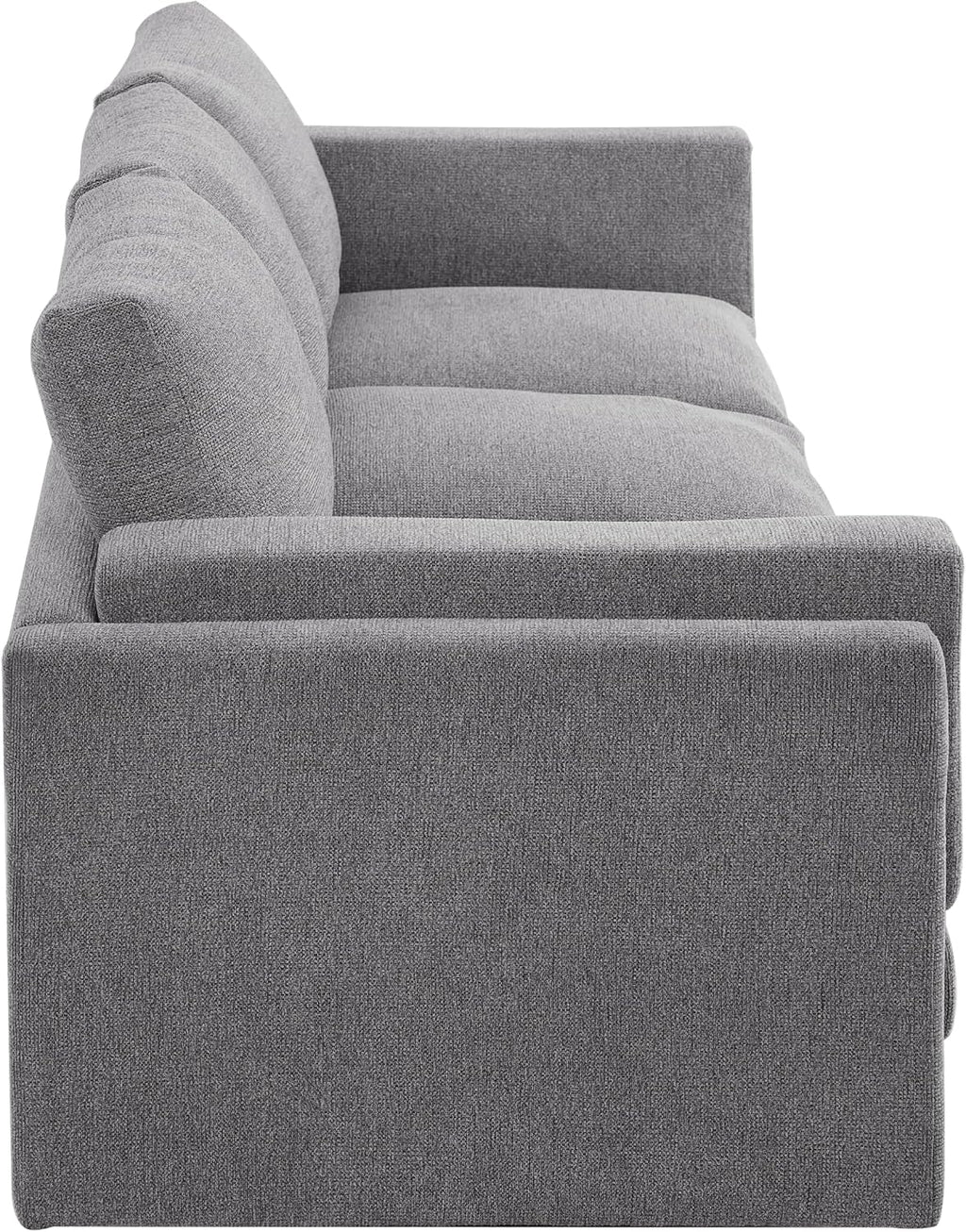 Christopher Knight Home Vincenzo 3 Seater Couch, Chenille Upholstered Sofa Chair, Metal Legs Couch, Dual-Layer Cushions Armchair, 79.5' Sectional Sofa, Comfort Seating for Living Room, Light Gray