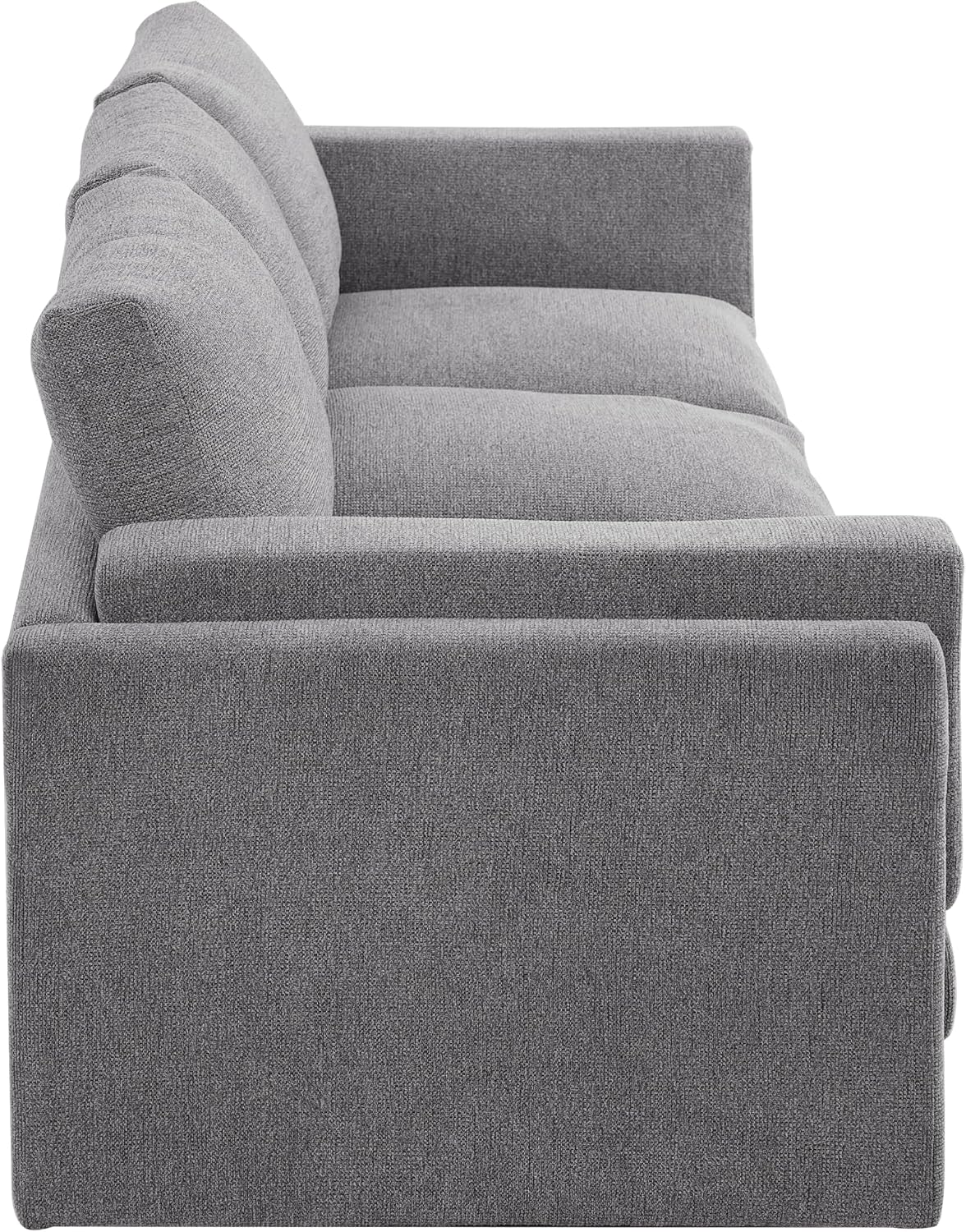 Christopher Knight Home Vincenzo 3 Seater Couch, Chenille Upholstered Sofa Chair, Metal Legs Couch, Dual-Layer Cushions Armchair, 79.5' Sectional Sofa, Comfort Seating for Living Room, Light Gray