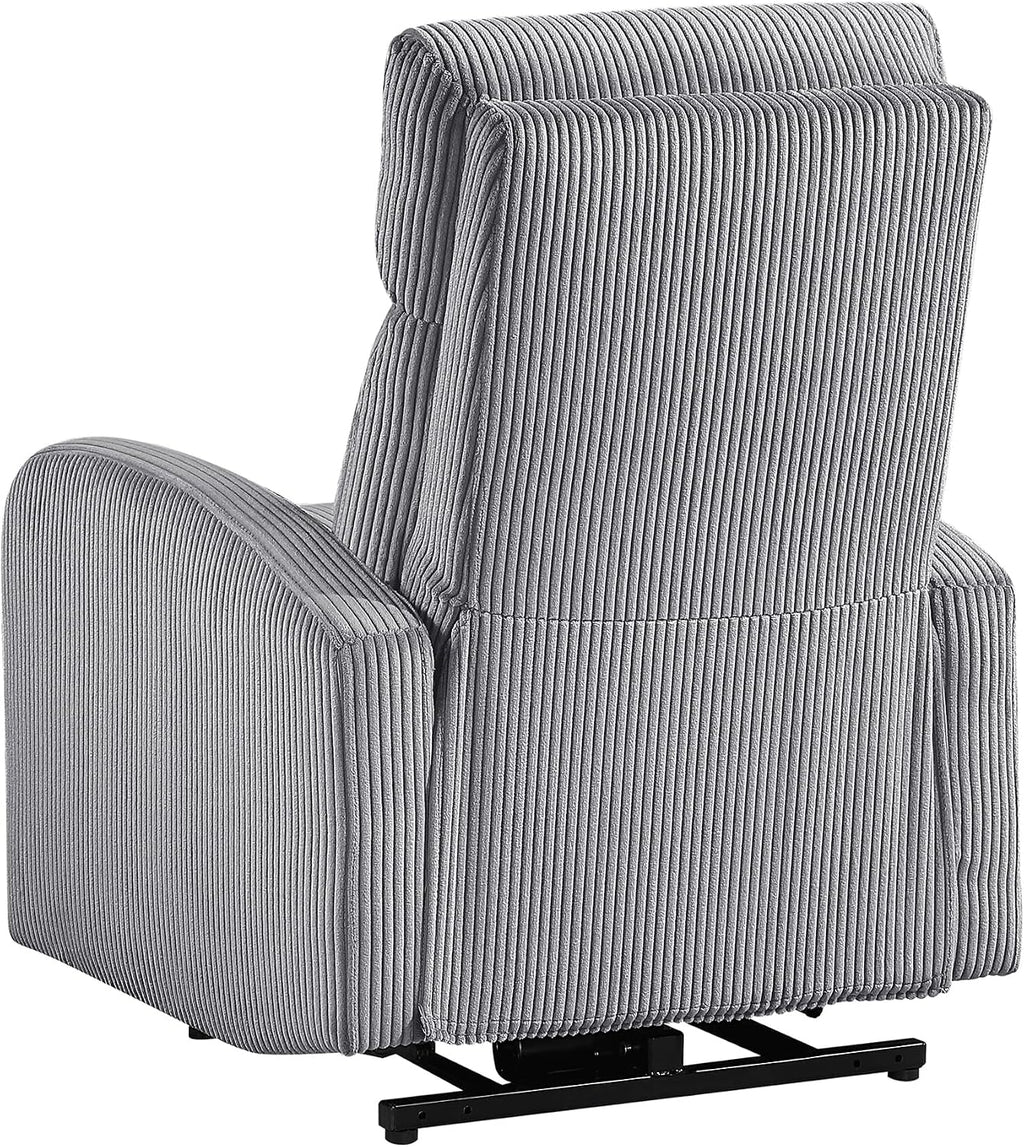 Lexicon Power Lift Recliner Chair for Elderly with Remote Control, Gentle Lift Motion, Side Pocket Armrest, Corduroy Upholstered Electric Recliner for Living Room/Bedroom, Easy Assembly, Dark Gray