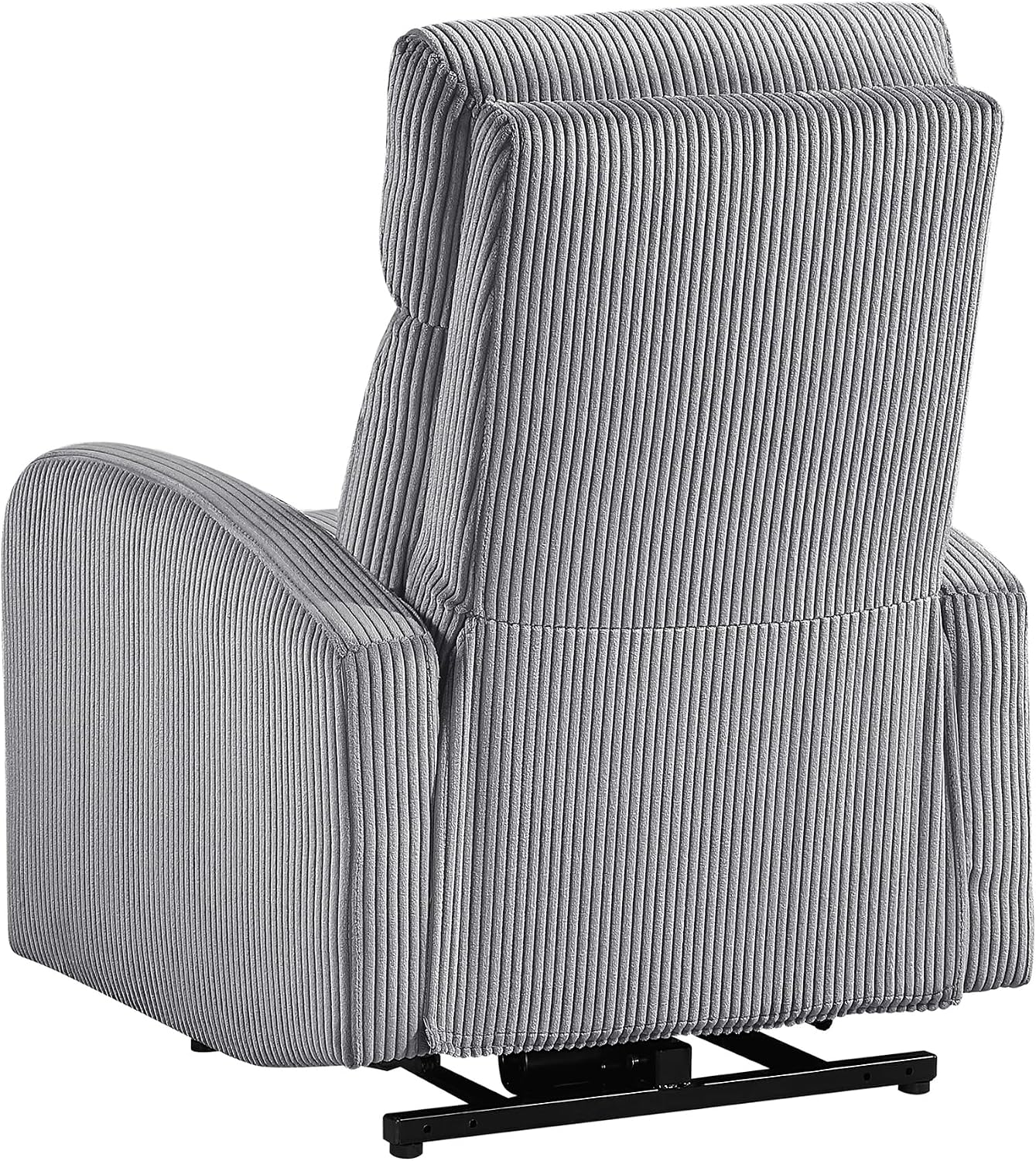 Lexicon Power Lift Recliner Chair for Elderly with Remote Control, Gentle Lift Motion, Side Pocket Armrest, Corduroy Upholstered Electric Recliner for Living Room/Bedroom, Easy Assembly, Dark Gray