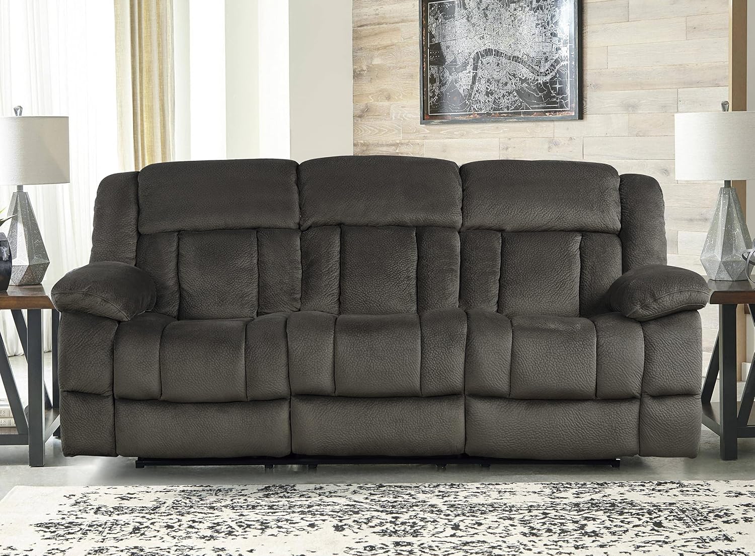 Lexicon Reclining Living Room Set, Manual Reclining Sofas, Couches for Living Room, Includes Reclining Sofa and Dual Glider Recliner Loveseat, 2-Piece Set, Chocolate