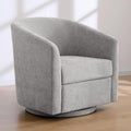 Zihanhome Chenille Swivel Accent Chair, Living Room Chairs, No Assembly Upholstered Armchair, 360°Rotating Barrel Chair for Bedroom, Apartment & Reading Nook (1, Light Grey)