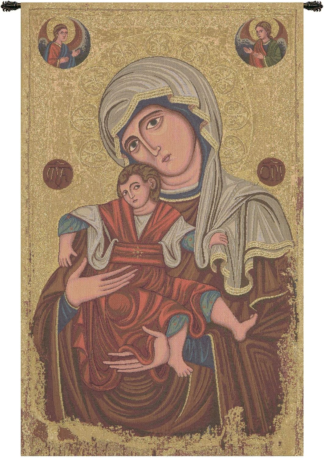 Charlotte Home Furnishings Inc. Madonna Delle Vittorie Italian Tapestry Wall Hanging 21 X 13 Inch Viscose Cotton And Polyester Blend Wall Art Perfect For Wall Decor By Alberto Passini