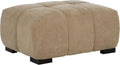 Coaster Home Furnishings - Octavia - Fabric Upholstered Rectangular Ottoman with Grid Tufting, Wood Frame and Black Legs - Living Room - Camel - 509964