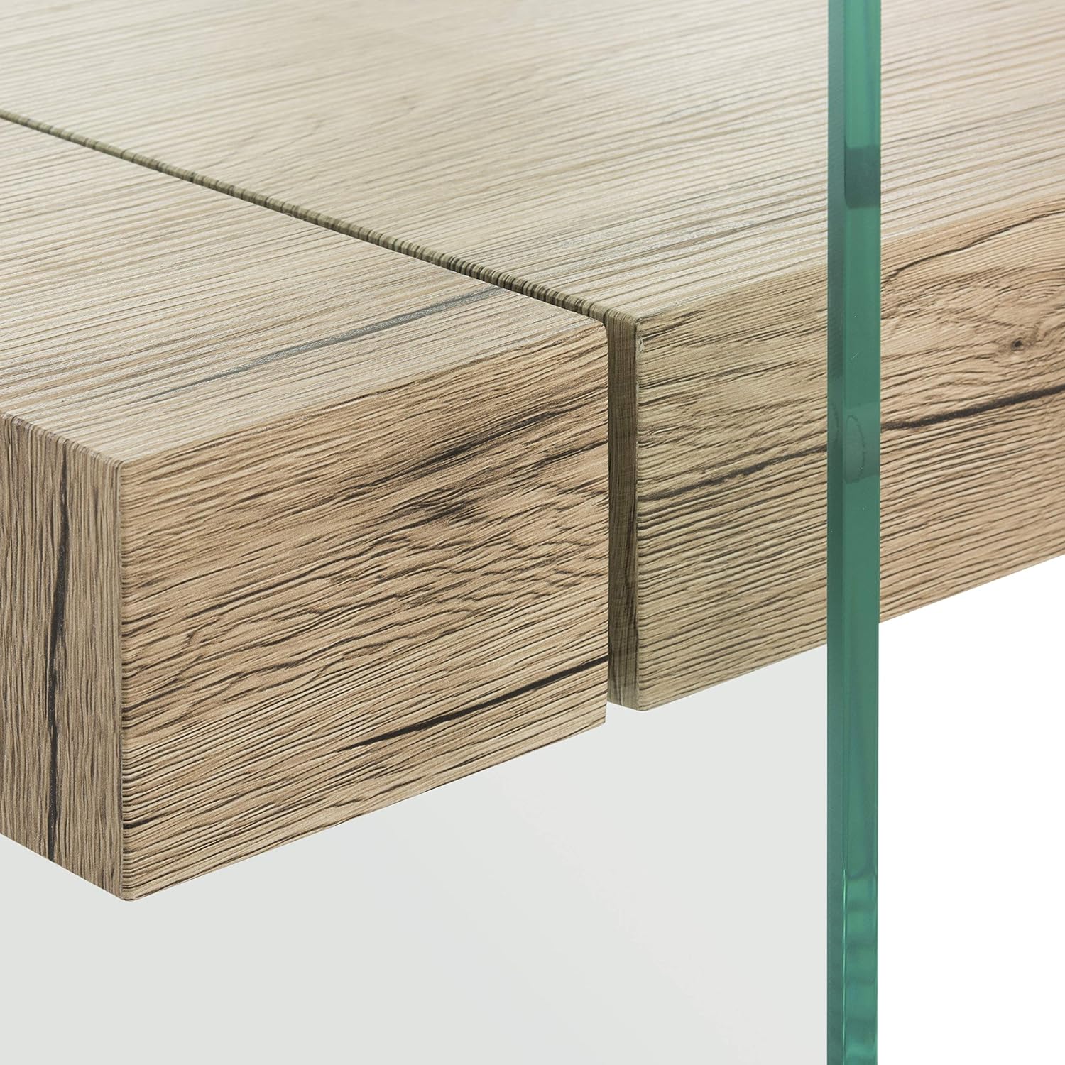 SAFAVIEH Home Collection – Kayley Rectangular Glass Coffee Table with Wood Shelf, Modern Open Frame Accent Table for Living Room (COF7004A)