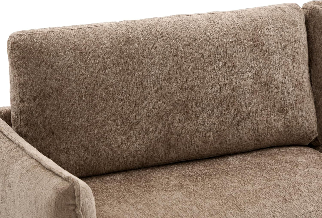 Christopher Knight Home Brena Modern Fabric Upholstered Loveseat Sofa, Wooden 2 Seater Sofa Couch with Deep Seat, Comfy Cloud Couch for Living Room, Bedroom, Home Office, Brown