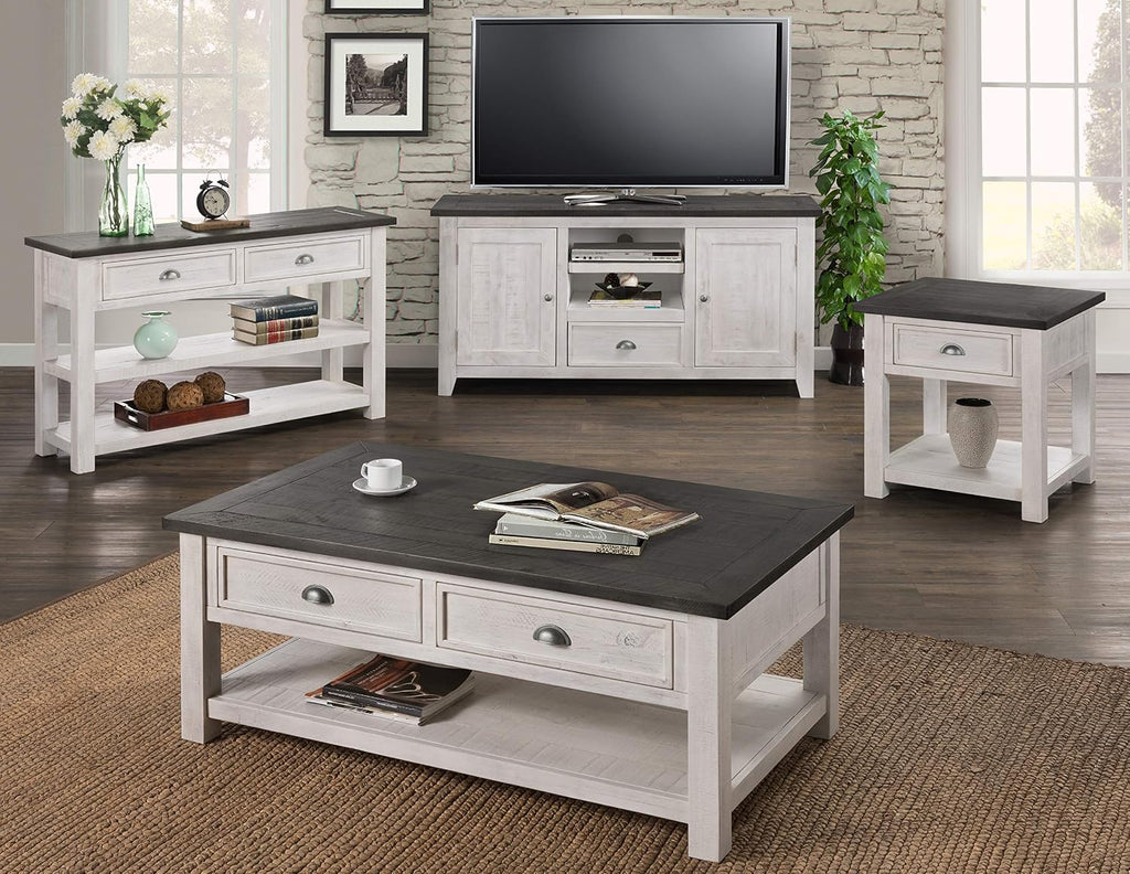 Martin Svensson Home Monterey Solid Wood Coffee Table White with Grey Top