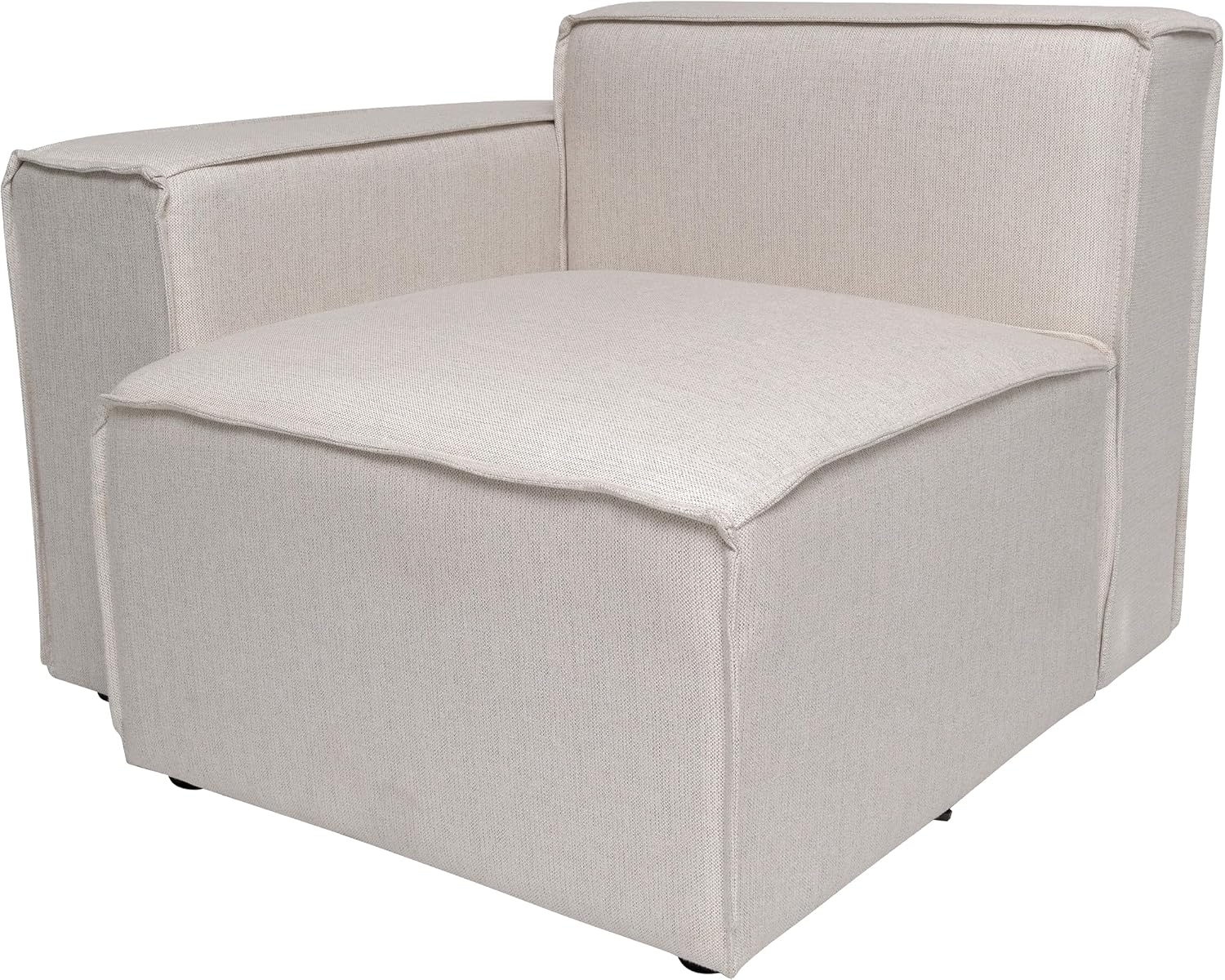 Flash Furniture Bridgetown Fabric Left Chair Module for Sectional Sofa, Customizable Modular Couch Left Seat with Arm Rest, Cream